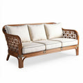 Rieten bank met kussens voor binnen en buiten 180 x 80 x 70cm