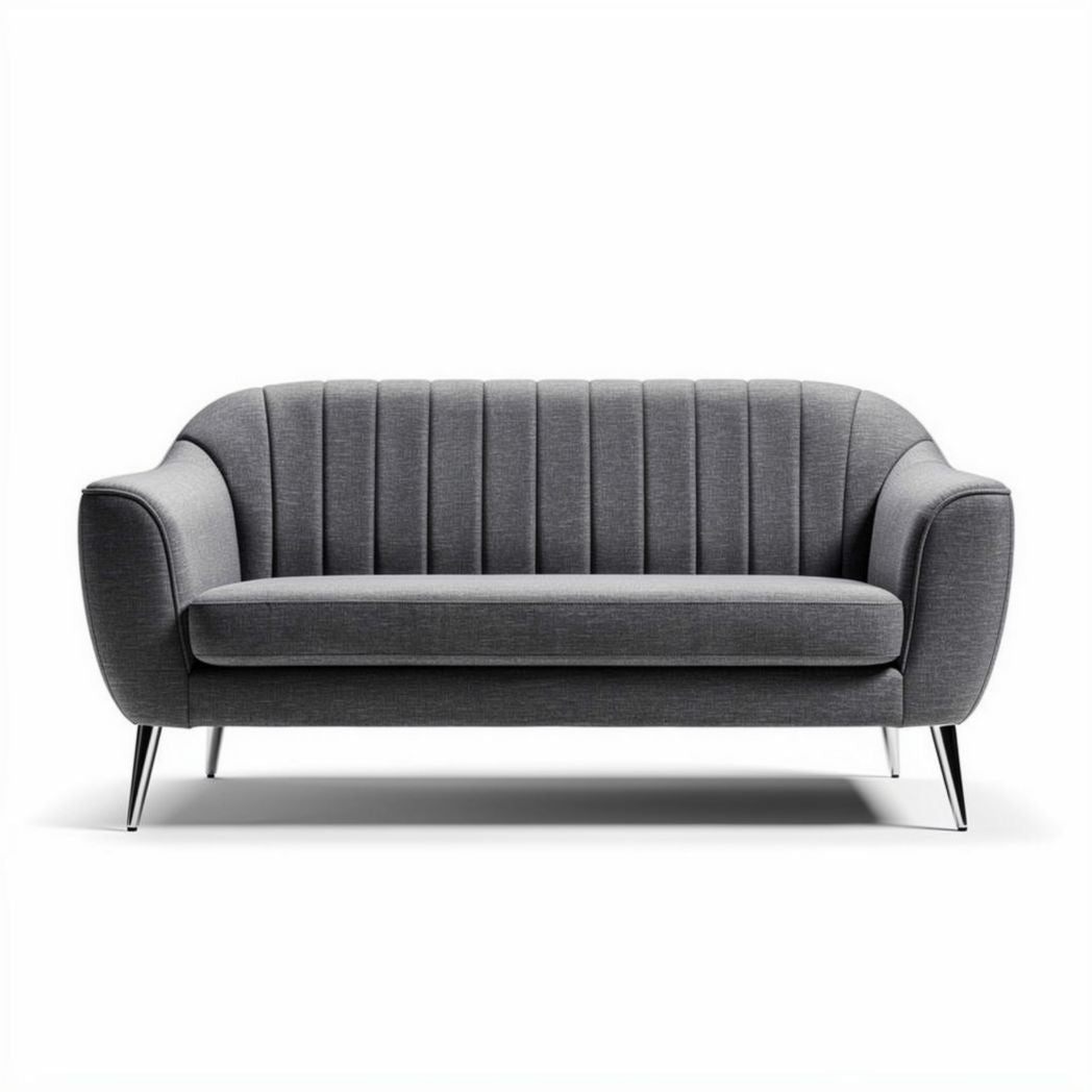 Grijze stof bank met metalen poten voor woonkamers 180 x 80 x 85cm