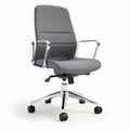 Bureau stoel met armleuningen van grijs stof afmetingen 60 x 60 x 100cm