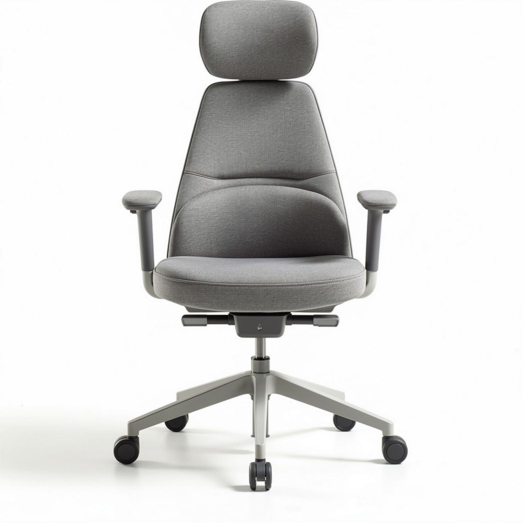 Ergonomische bureaustoel met grijze stof en verstelbare hoogte 45 x 60 x 100cm