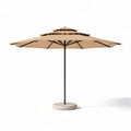 Parasol van 300 x 300 x 250cm met stevige betonnen voet en beige doek