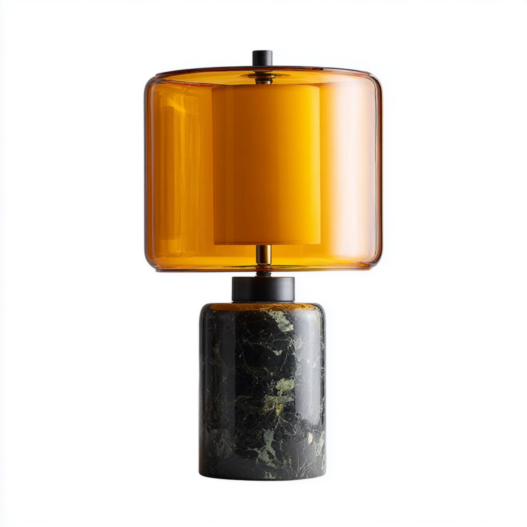 Tafellamp van melkglas met metalen voet 30 x 20 x 50cm modern ontwerp