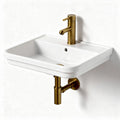 Witte keramische wastafel met gouden mengkraan 50 x 40 x 15cm