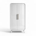 Witte metalen kast met dubbele deuren afmetingen 80 x 40 x 180cm