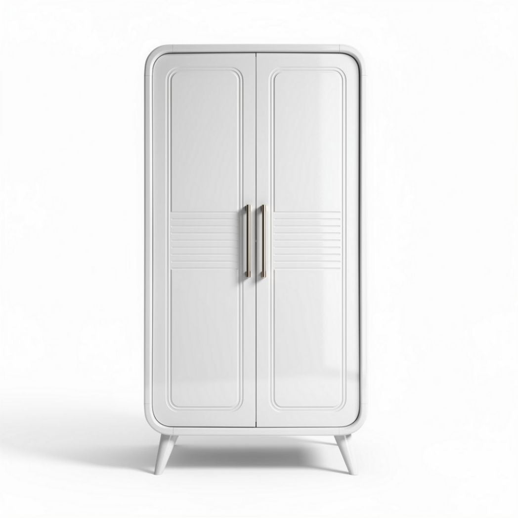 Witte metalen kast met dubbele deuren afmetingen 80 x 40 x 180cm