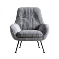 Beige fauteuil met houten poten en gestikt rugleuningontwerp 80 x 80 x 90cm